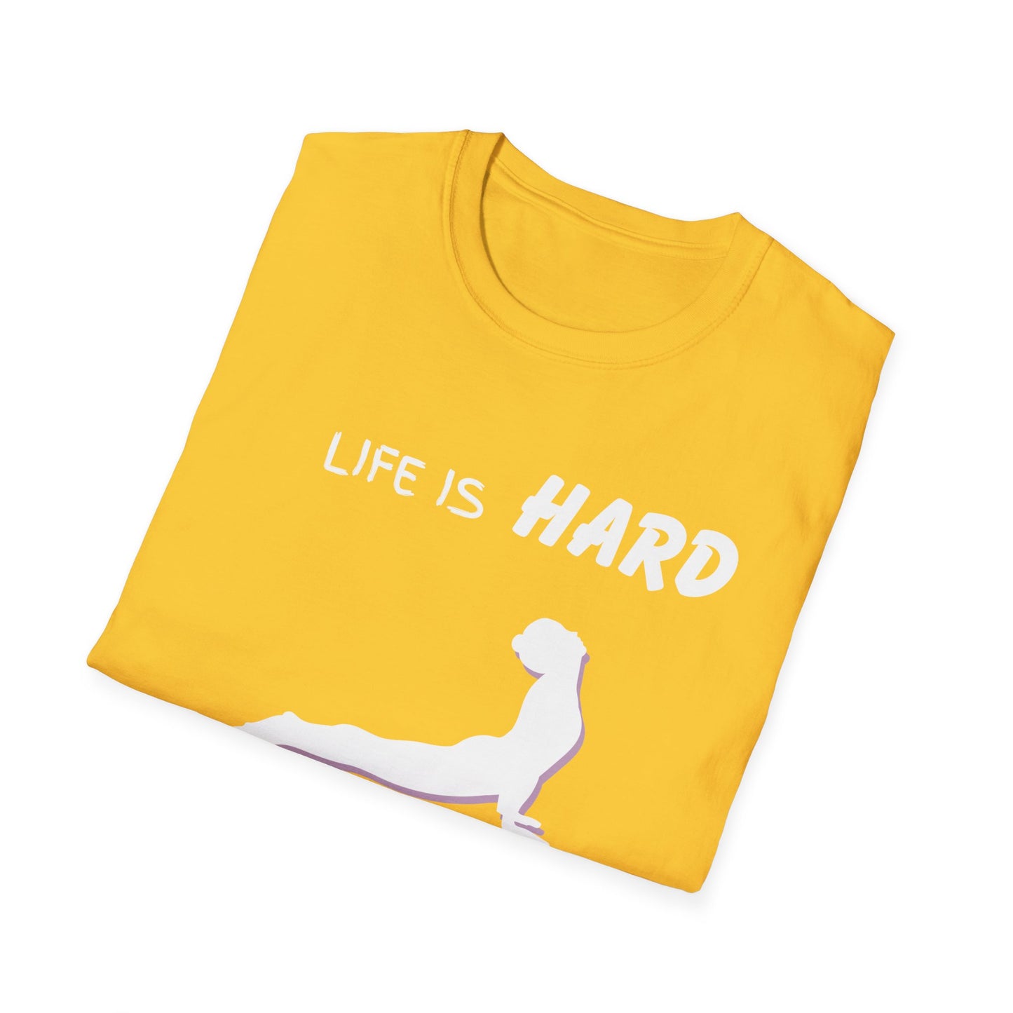 Life Is Hard Yoga Helps Unisex T-Shirt, Funny Yoga Tee, Peaceful Life Shirt, Yoga Lover Gift, Yoga Quote Top, Yogi Shirt, Gift For Yogis