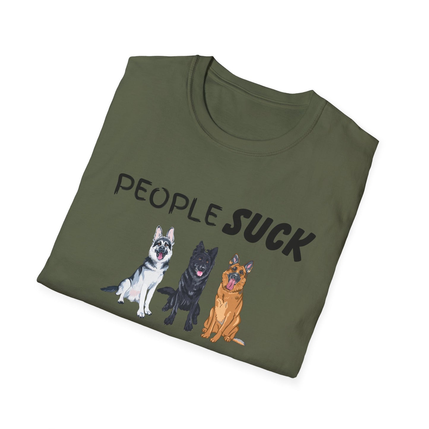 People Suck Shepherds Help Unisex T-Shirt, Sarcastic Dog Lover Tee, Dog Rescue Shirt, Pet Owner Gift, German Shepherd, Animal Humor