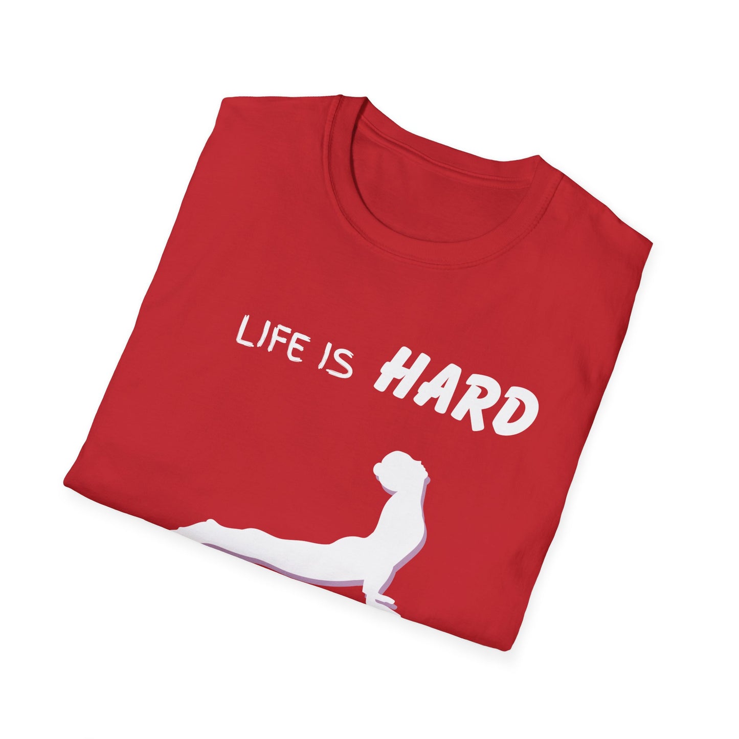 Life Is Hard Yoga Helps Unisex T-Shirt, Funny Yoga Tee, Peaceful Life Shirt, Yoga Lover Gift, Yoga Quote Top, Yogi Shirt, Gift For Yogis
