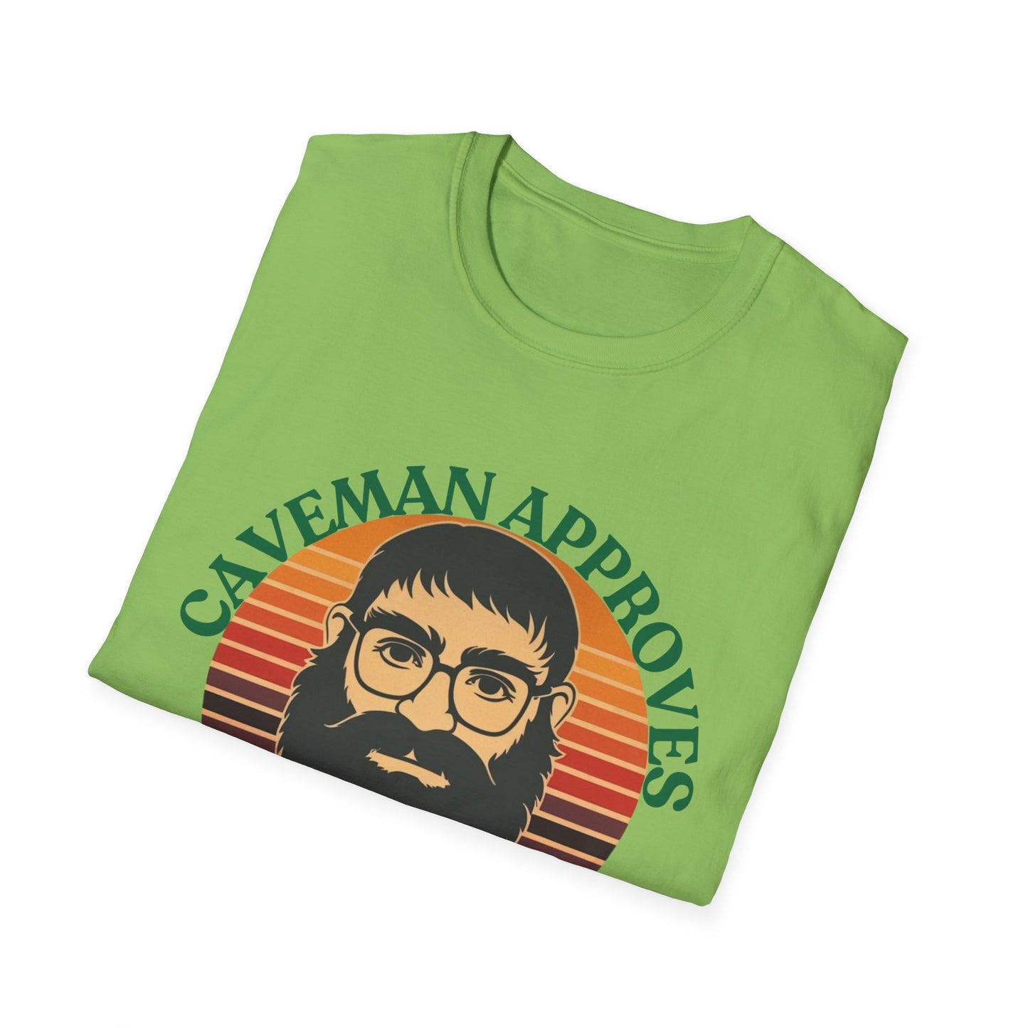 Caveman Approves T-Shirt, Funny Graphic Tee, Vintage Humor Shirt, Unisex Softstyle Tee, Sarcastic Caveman Shirt, Sophisticated Caveman