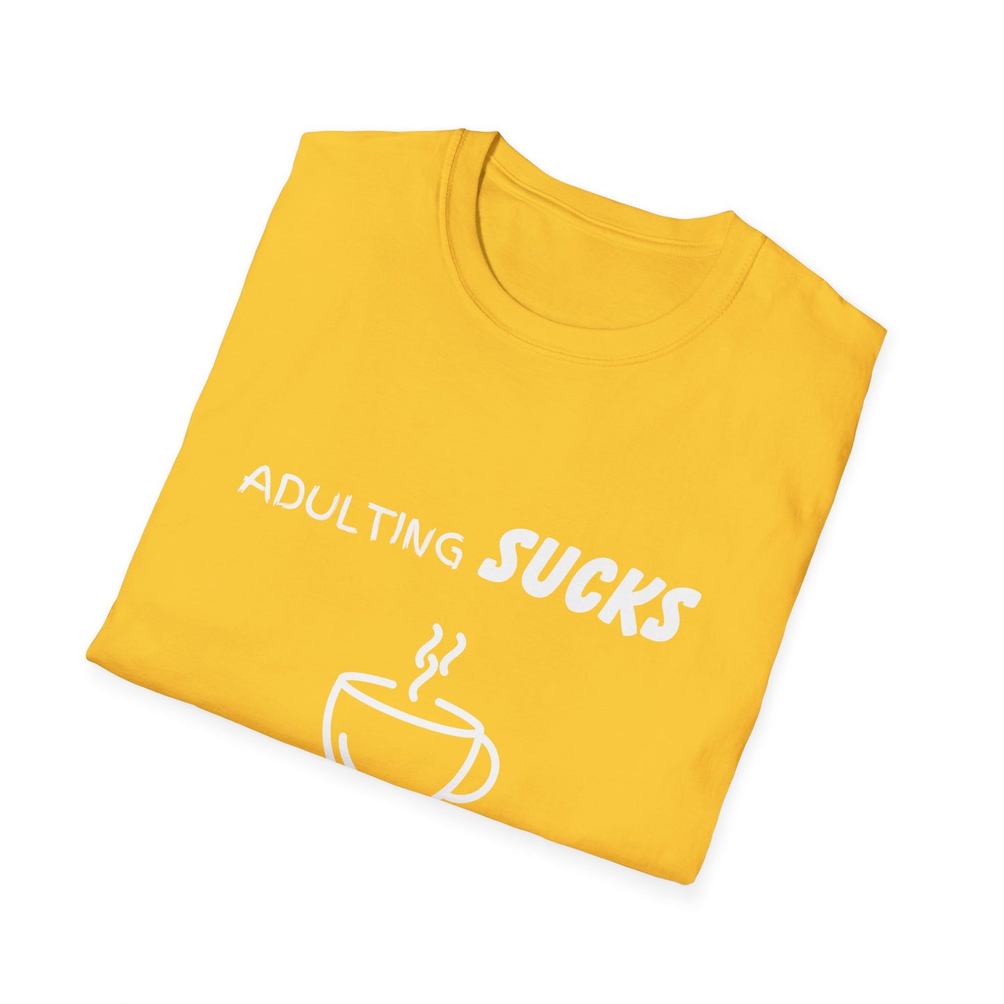 Adulting Sucks Coffee Helps Shirt, Funny Adult Humor T-Shirt, Sarcastic Gift, Hilarious Tee for Adults, Comedic Shirt for Stress Relief