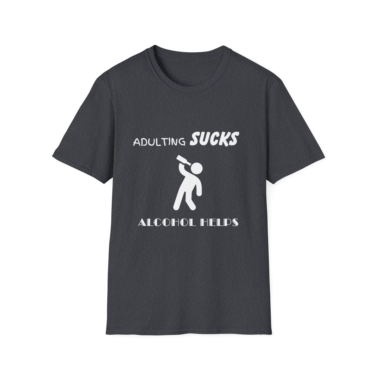 Adulting Sucks Alcohol Helps Shirt, Adult Humor T-Shirt, Sarcastic Gift, Hilarious Tee for Adults, Drinking Shirt, Alcohol, Beer Shirt