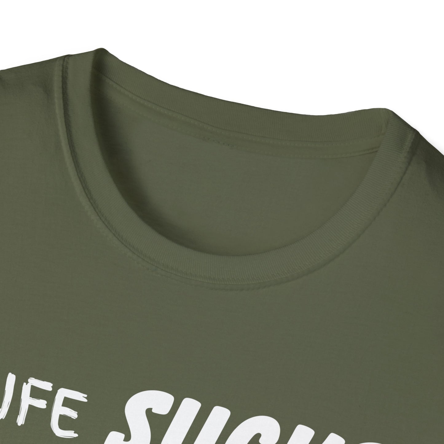 Life Sucks Golf Helps Unisex Softstyle T-Shirt, Funny Golfing Tee, Golf Lover Gift, Sarcastic Shirt, Golf Humor, Men Women Apparel, Outdoors