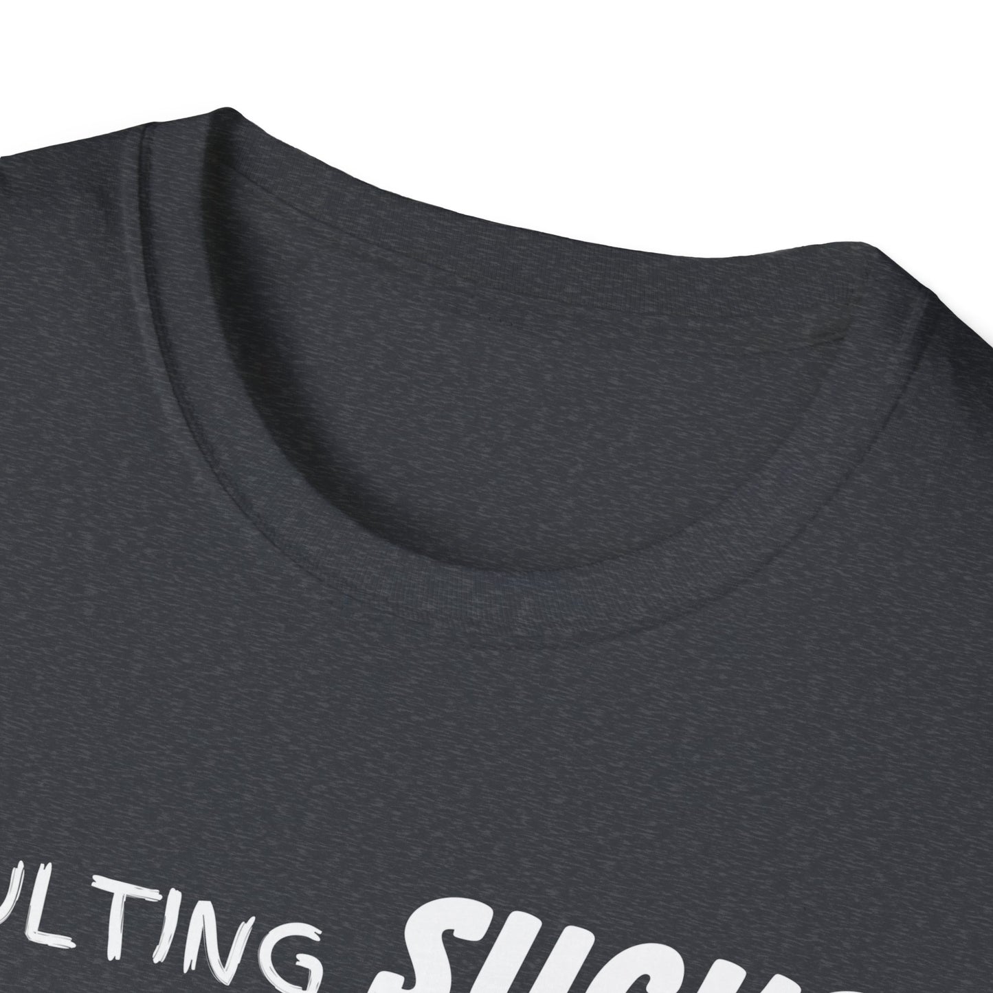 Adulting Sucks Gaming Helps Unisex Softstyle T-Shirt, Funny Tee, Video Game Lover Gift, Escape Reality Shirt, Gamer Apparel, Video Games