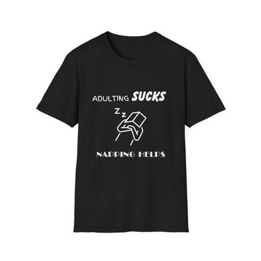 Adulting Sucks Napping Helps Shirt, Adult Humor T-Shirt, Sarcastic Gift, Hilarious Tee for Adults, Comedic Shirt for Stress Relief, Napping
