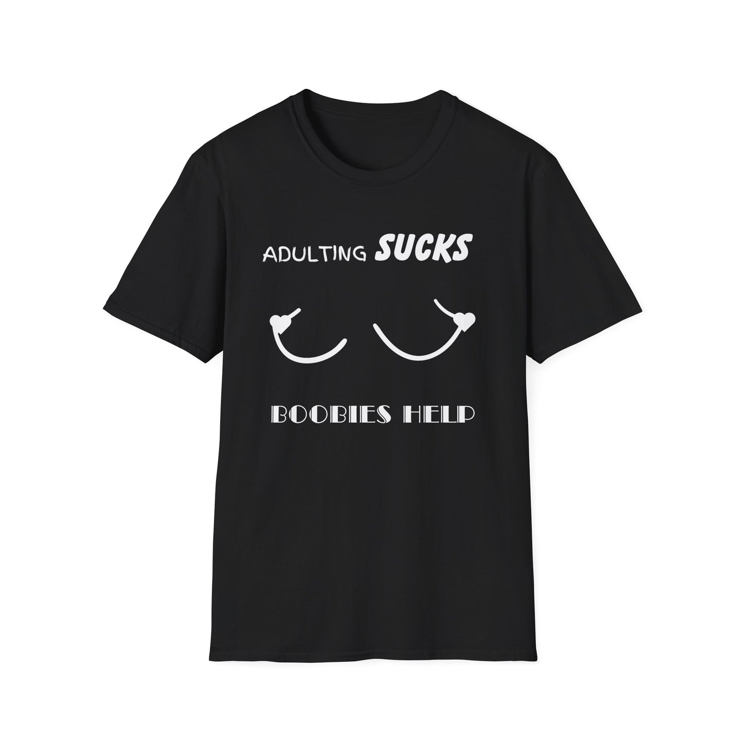 Adulting Sucks Boobies Help Shirt, Funny Adult Humor T-Shirt, Sarcastic Gift, Hilarious Tee for Adults, Comedic Shirt for Stress Relief