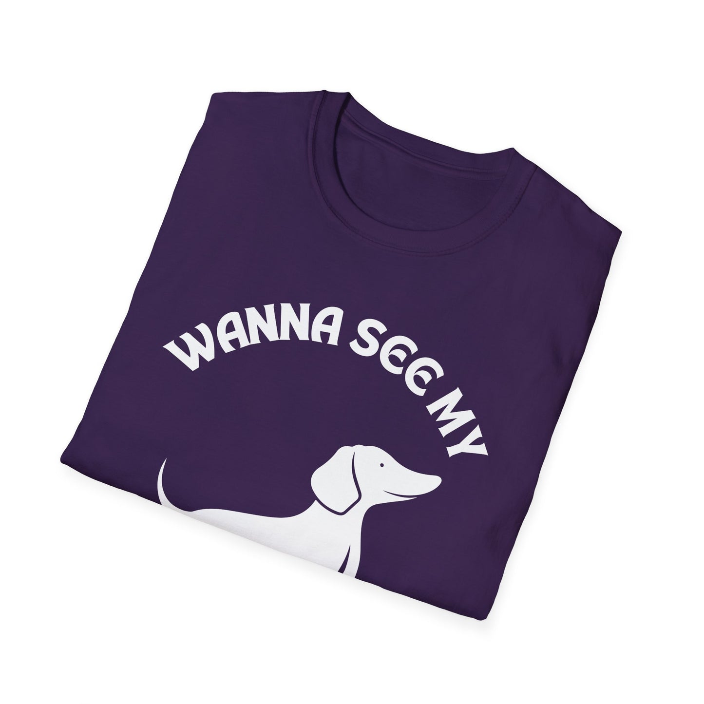 Wanna See My Wiener?, Adult Humor Unisex T-Shirt, Funny Wiener Tee, Naughty Joke Shirt, Rude Graphic Top, Dachshund Shirt, Dog Lovers Tee