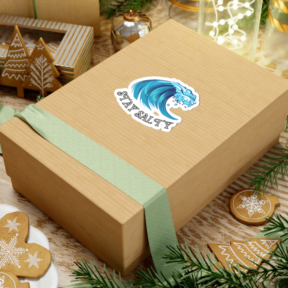 Stay Salty Wave Beach Vibes Kiss-Cut Stickers