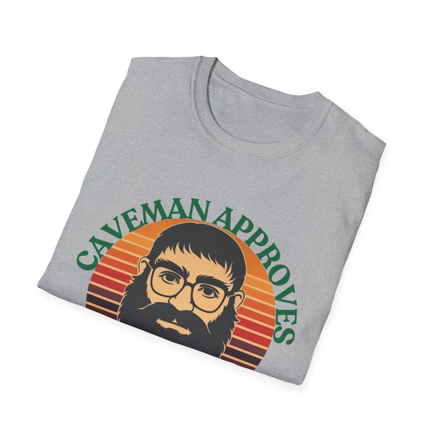 Caveman Approves T-Shirt, Funny Graphic Tee, Vintage Humor Shirt, Unisex Softstyle Tee, Sarcastic Caveman Shirt, Sophisticated Caveman