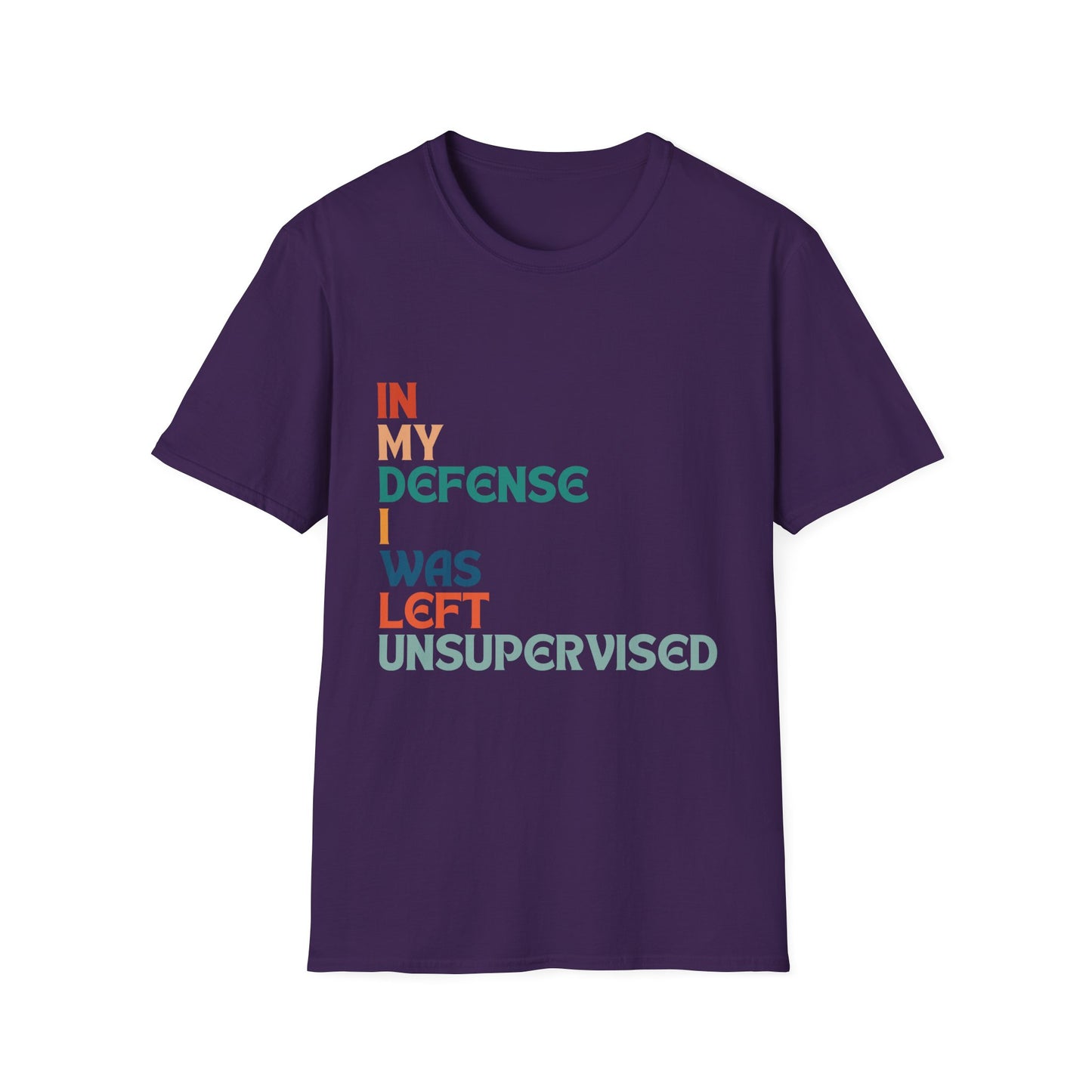 In My Defense I Was Left Supervised Retro Style Unisex T-Shirt, Funny Graphic Tee, Vintage Inspired Top, Novelty T-Shirt, Humorous T-Shirt
