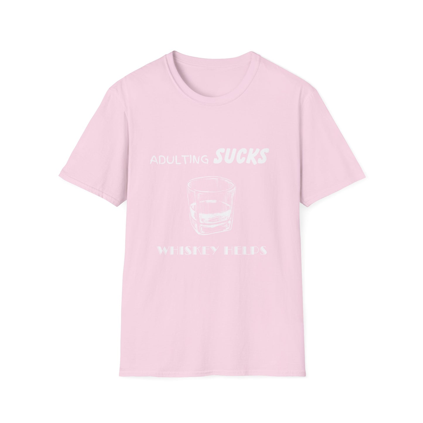 Adulting Sucks Whiskey Helps Shirt, Adult Humor T-Shirt, Sarcastic Gift, Hilarious Tee for Adults, Comedic Shirt for Stress Relief, Alcohol