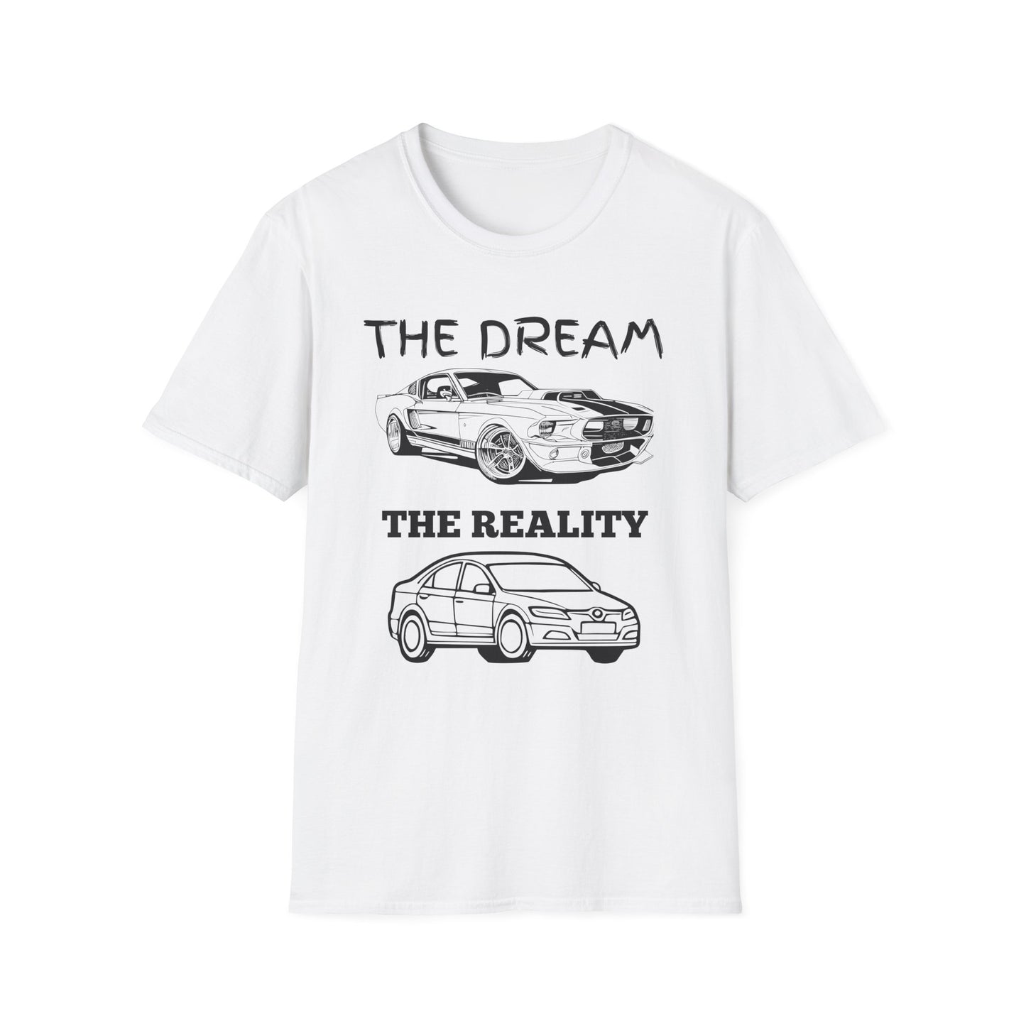Sports Car Shirt, Dream vs Reality Tee, Unisex Graphic Tshirt, Lightweight Tee for Men and Women, Gift For Men, Cart Enthusiast Shirt
