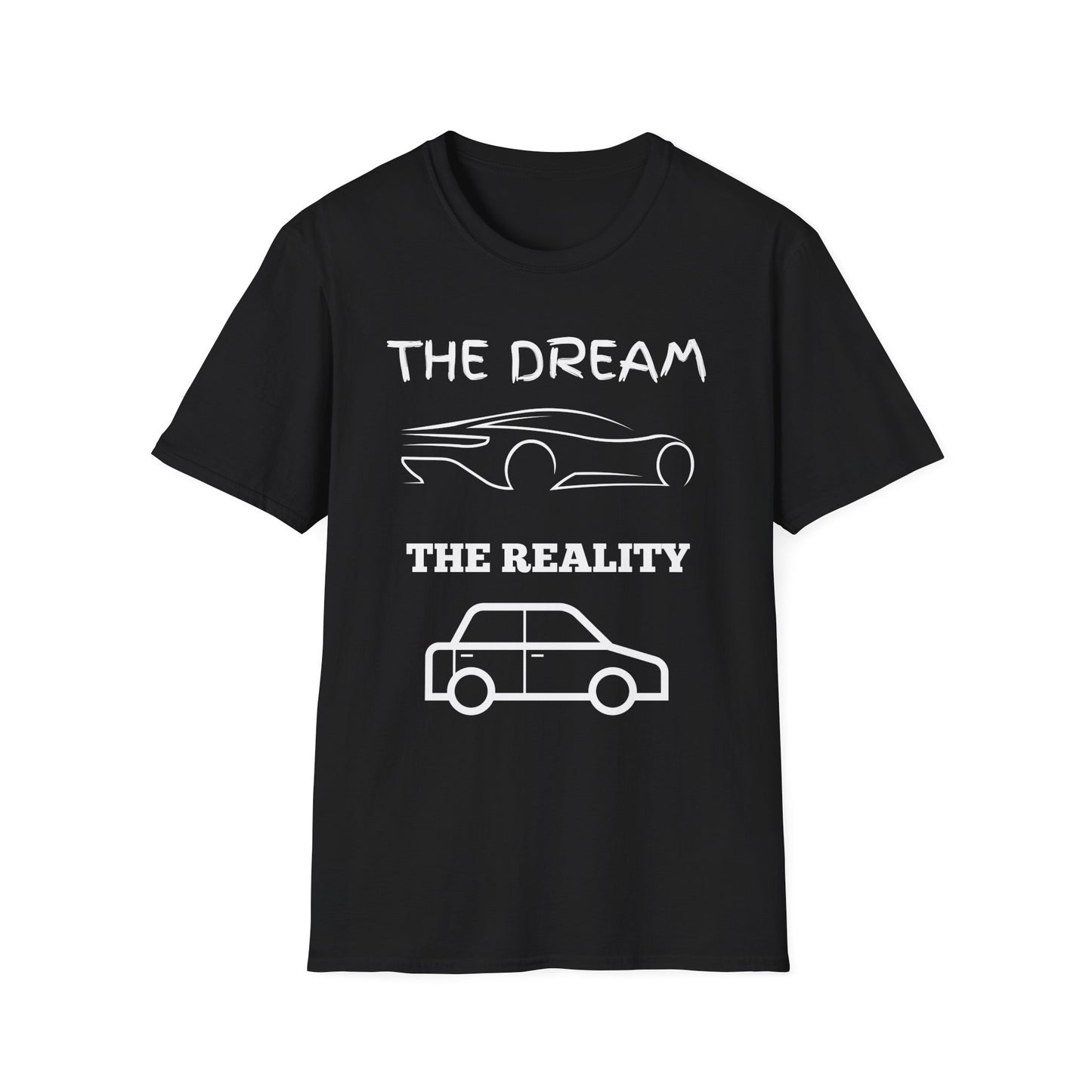 Sports Car Shirt, Dream Vs Reality Tee, Unisex Graphic Tshirt, Lightweight Tee for Men and Women, Gift For Men, Cart Enthusiast Shirt