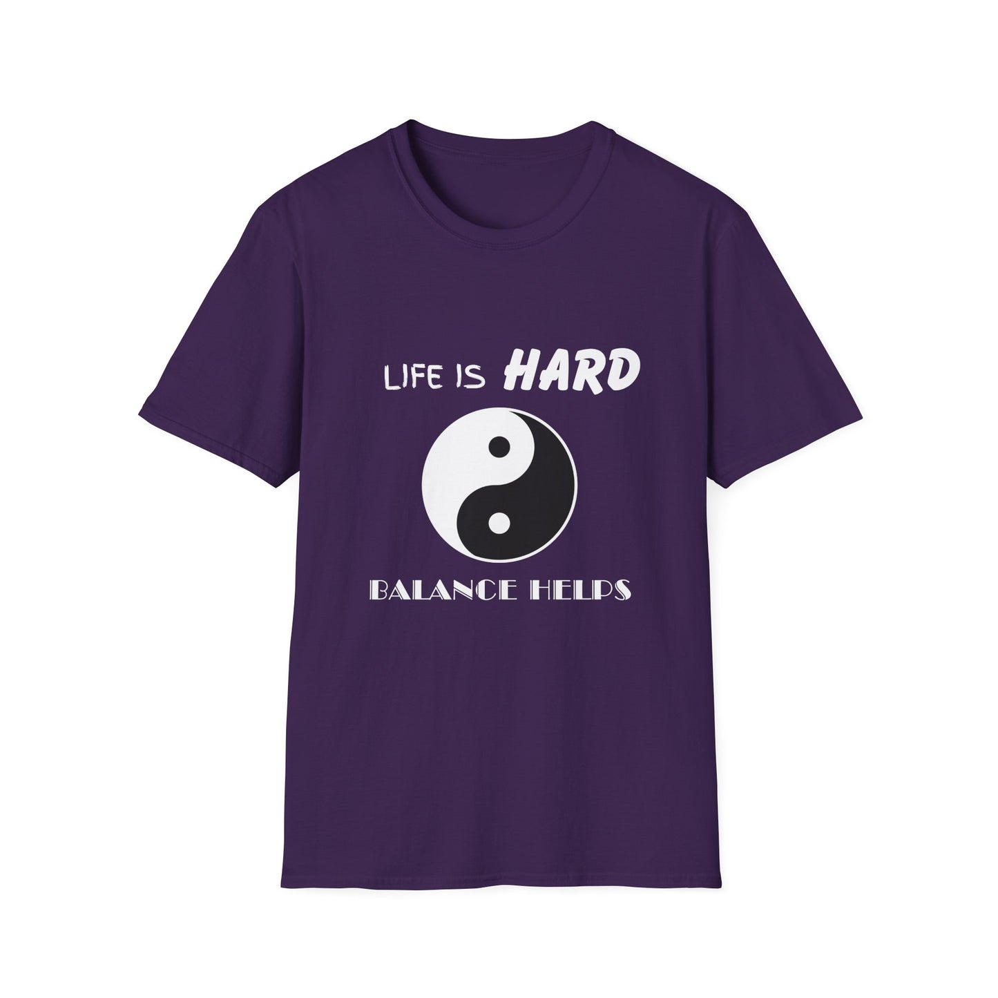Life Is Hard Balance Helps T-Shirt, Life Balance Tee, Positive Quote Shirt, Relaxation Tee, Stress Relief Top, Yin Yang Shirt, Ying Yang Tee