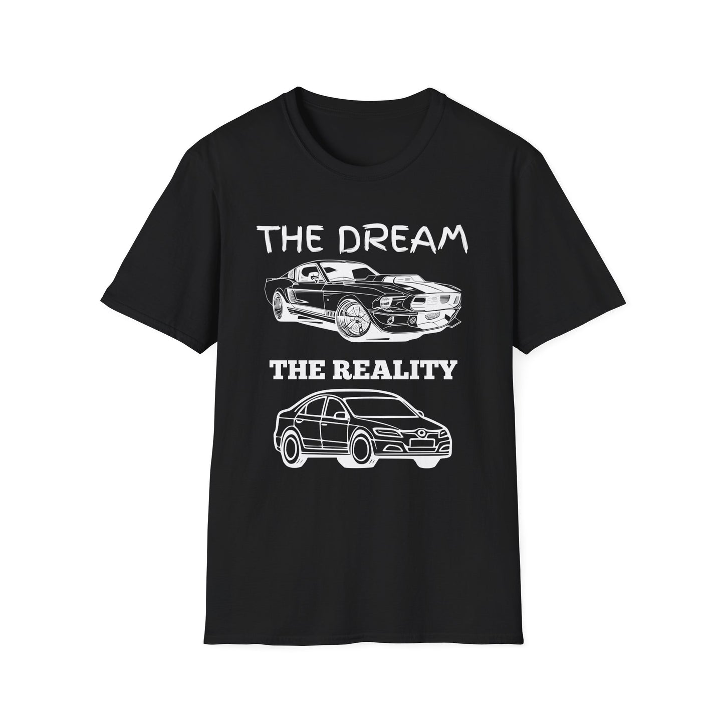 Sports Car Shirt, Dream vs Reality Tee, Unisex Graphic Tshirt, Lightweight Tee for Men and Women, Gift For Men, Cart Enthusiast Shirt