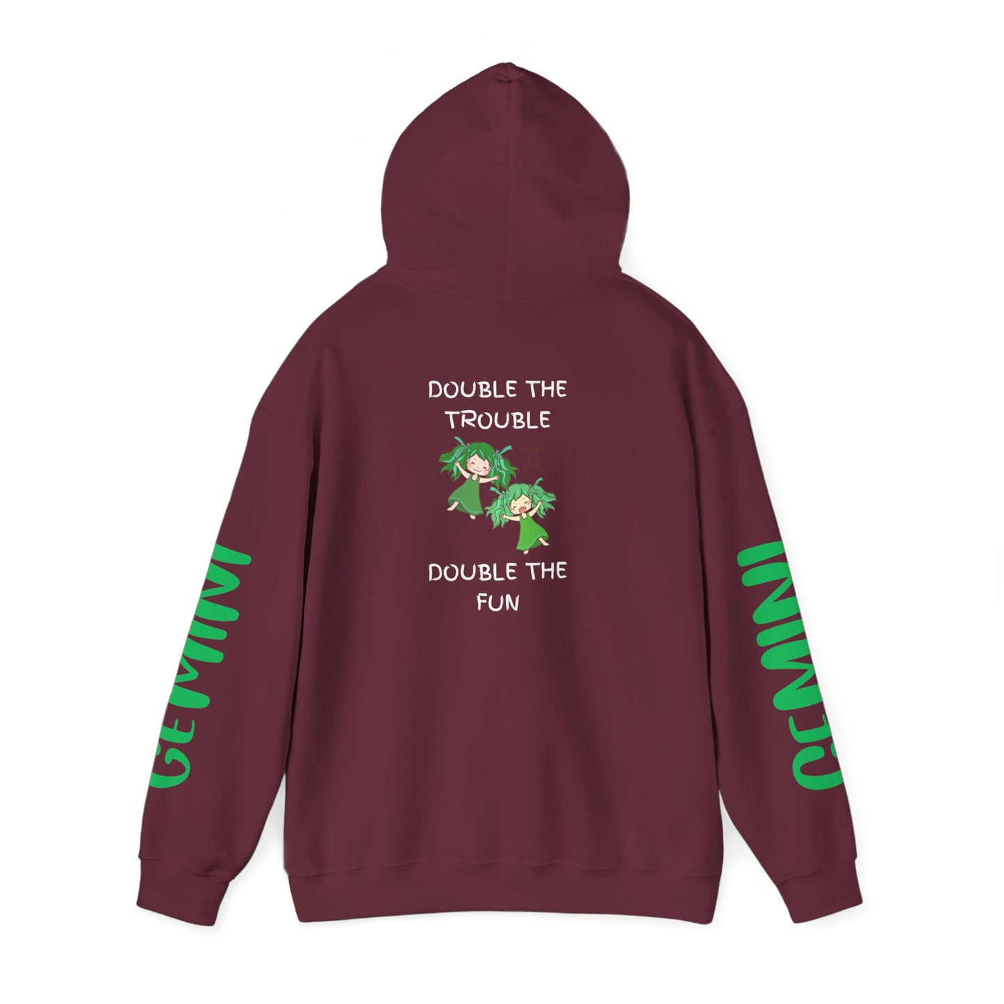 Gemini Double Trouble Fun Hoodie, Zodiac Gift, Astrology Pullover, Dual Personality Sweatshirt, Astrological Sign Apparel, Unique Apparel