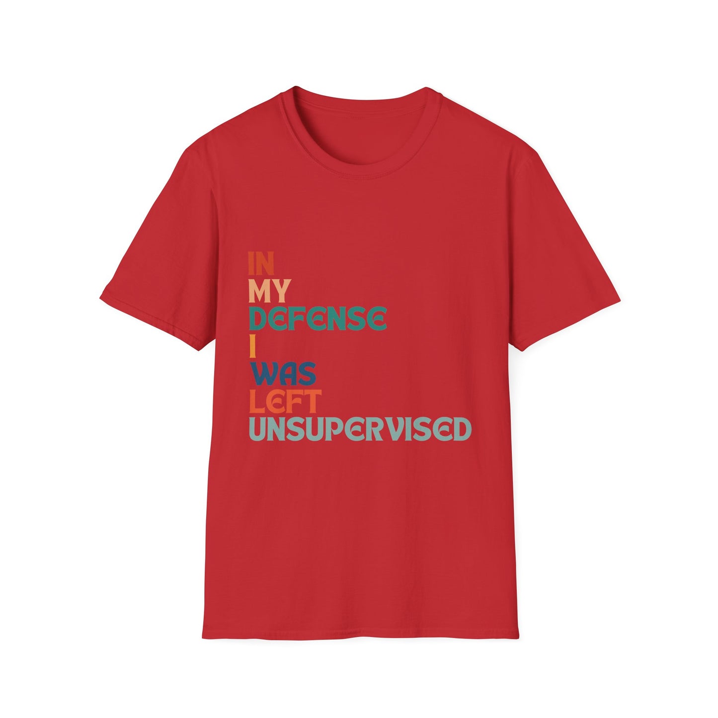 In My Defense I Was Left Supervised Retro Style Unisex T-Shirt, Funny Graphic Tee, Vintage Inspired Top, Novelty T-Shirt, Humorous T-Shirt