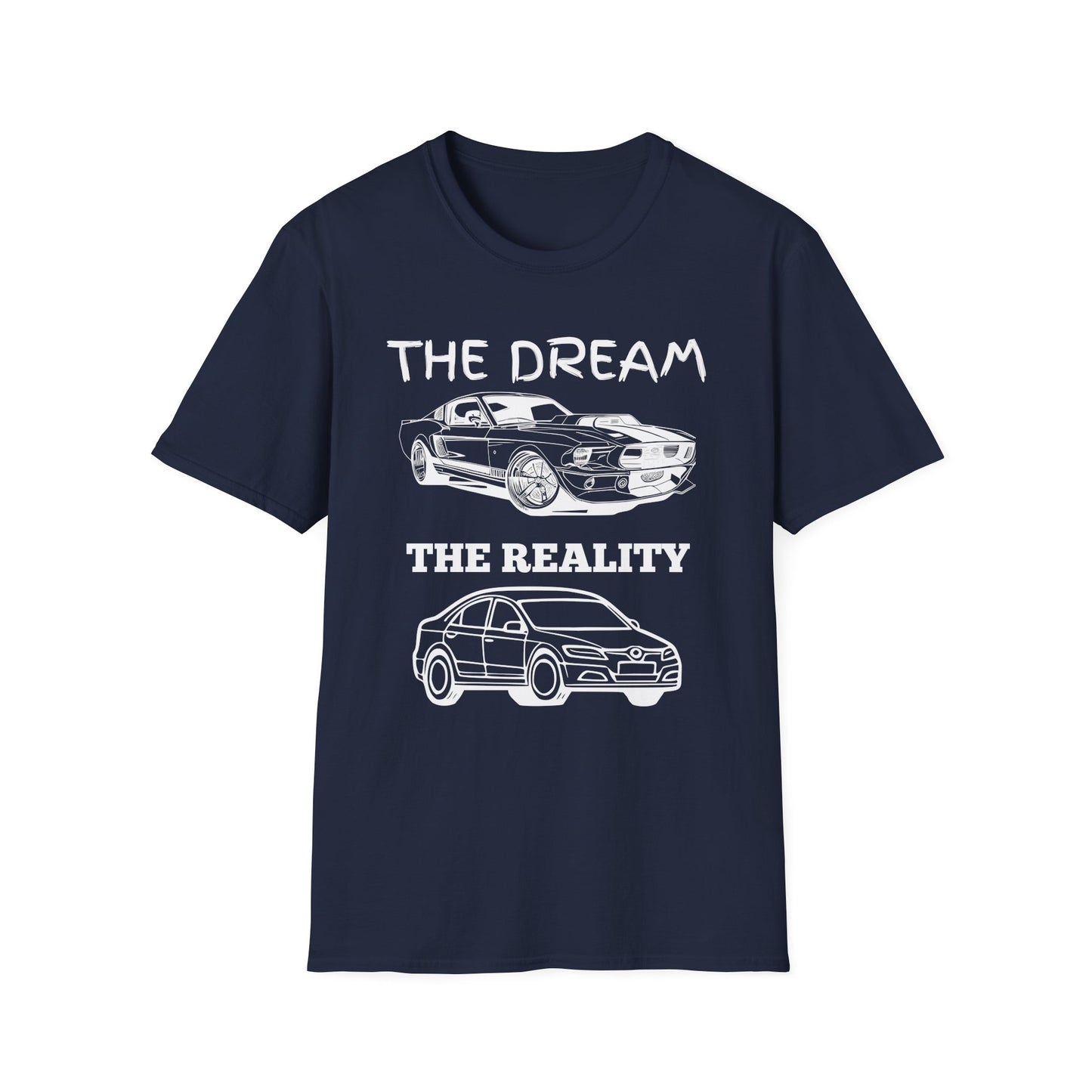 Sports Car Shirt, Dream vs Reality Tee, Unisex Graphic Tshirt, Lightweight Tee for Men and Women, Gift For Men, Cart Enthusiast Shirt