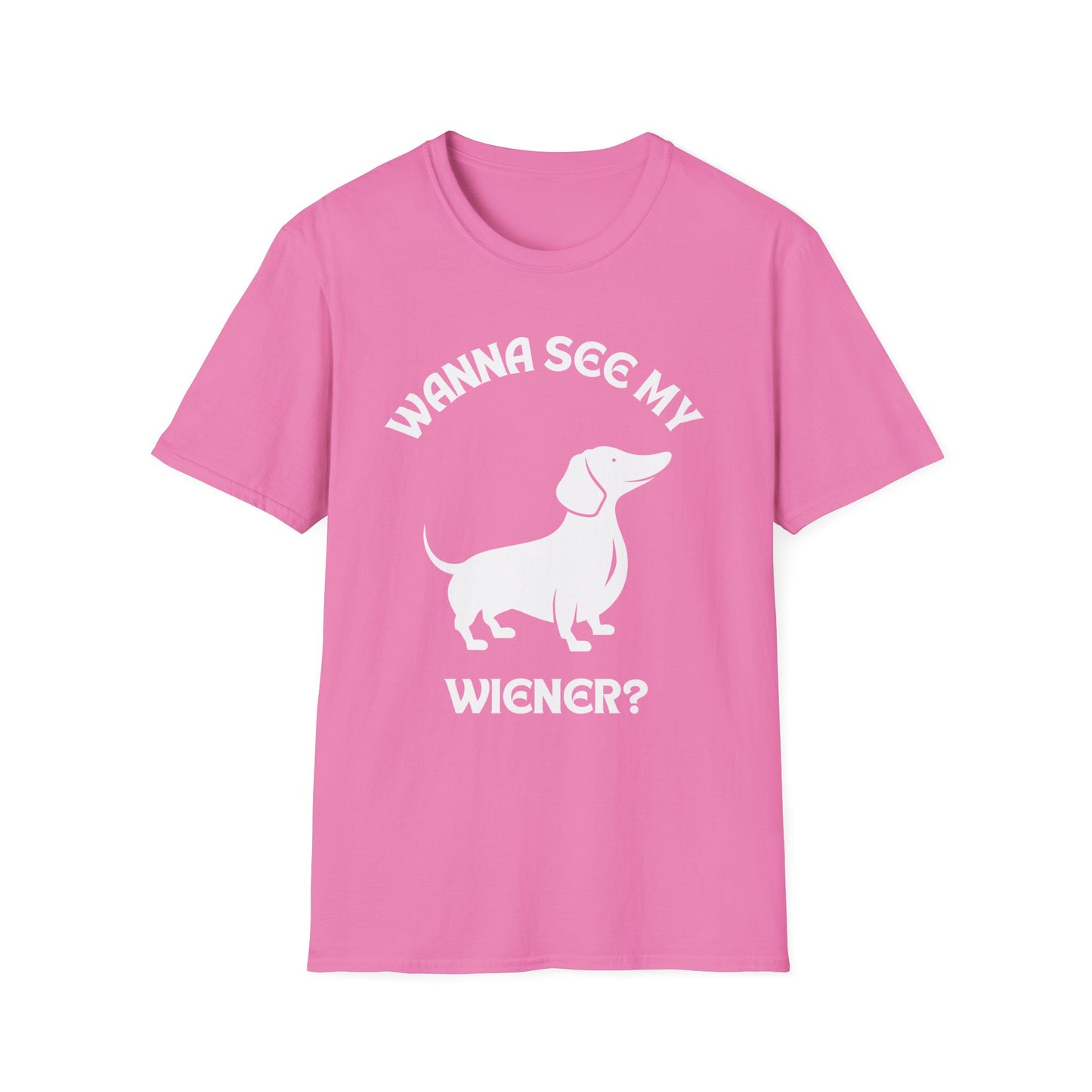Wanna See My Wiener?, Adult Humor Unisex T-Shirt, Funny Wiener Tee, Naughty Joke Shirt, Rude Graphic Top, Dachshund Shirt, Dog Lovers Tee