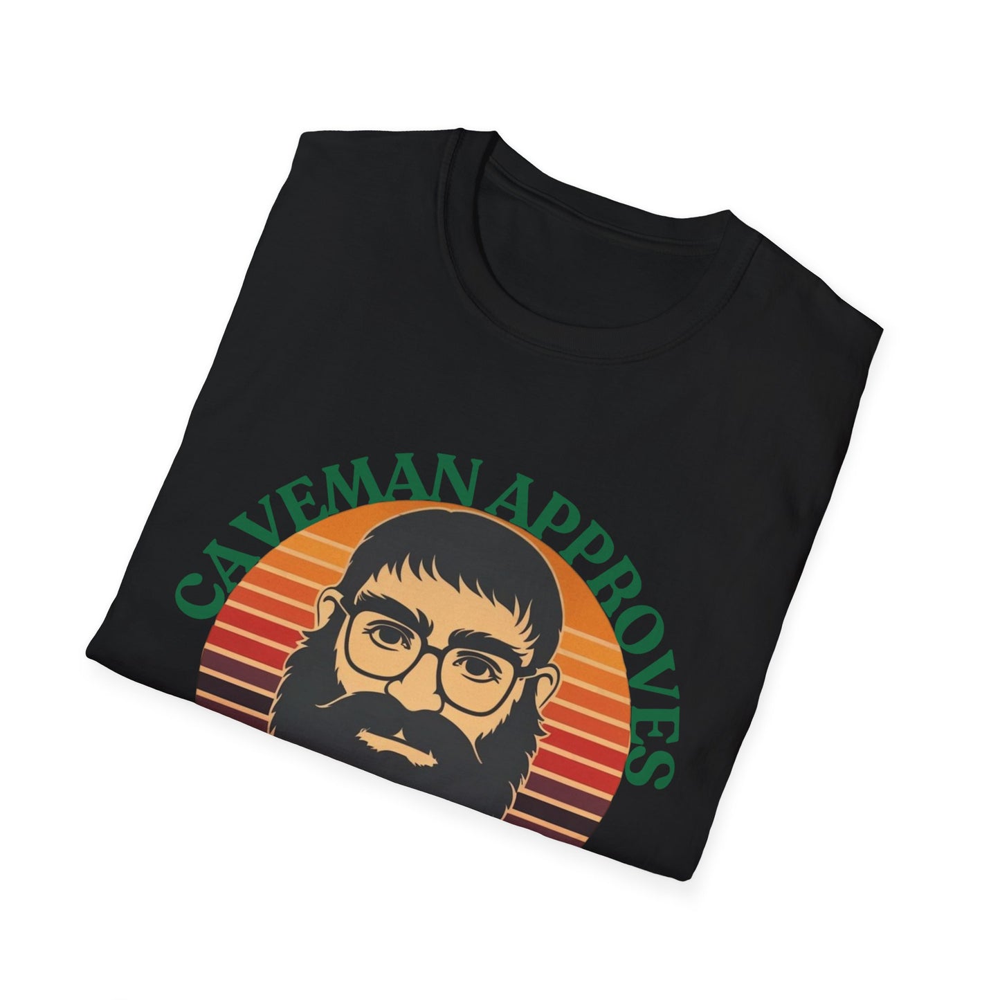 Caveman Approves T-Shirt, Funny Graphic Tee, Vintage Humor Shirt, Unisex Softstyle Tee, Sarcastic Caveman Shirt, Sophisticated Caveman