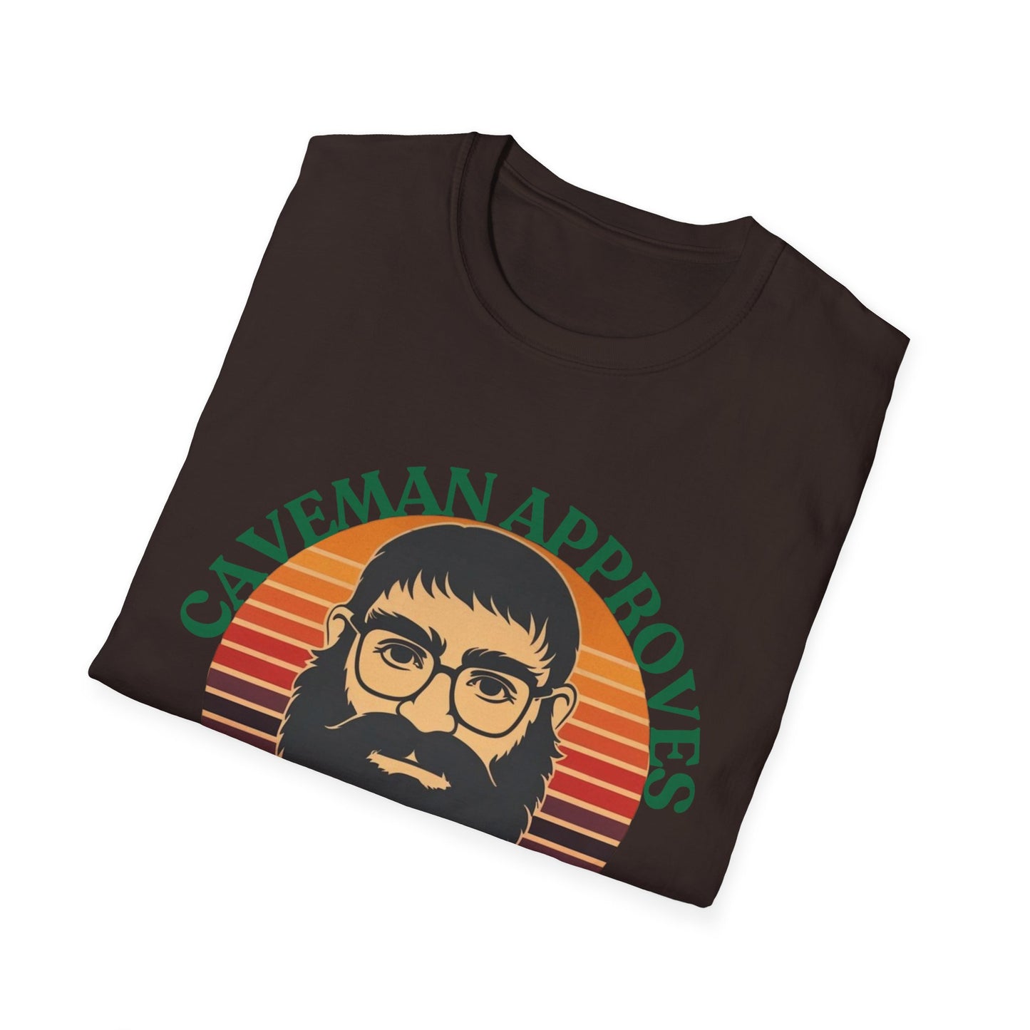 Caveman Approves T-Shirt, Funny Graphic Tee, Vintage Humor Shirt, Unisex Softstyle Tee, Sarcastic Caveman Shirt, Sophisticated Caveman