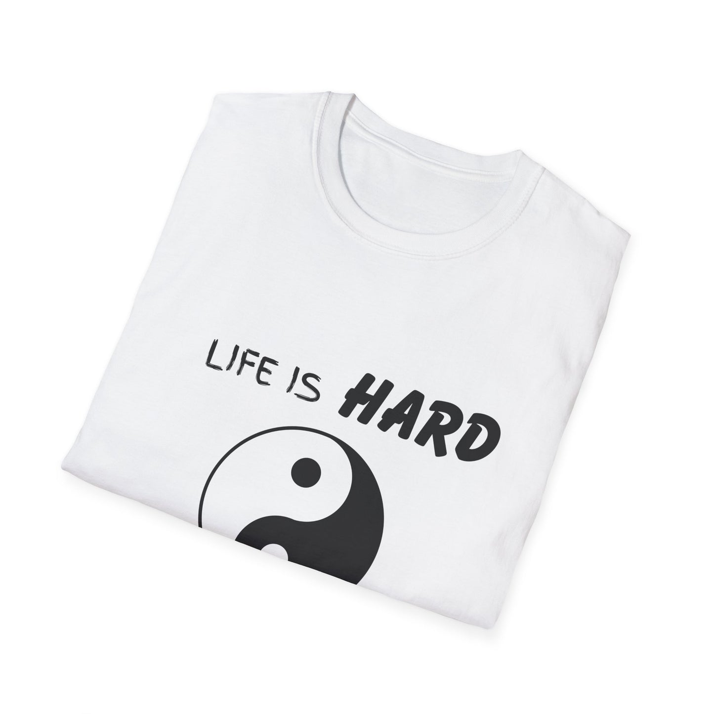Life Is Hard Balance Helps T-Shirt, Life Balance Tee, Positive Quote Shirt, Relaxation Tee, Stress Relief Top, Yin Yang Shirt, Ying Yang Tee