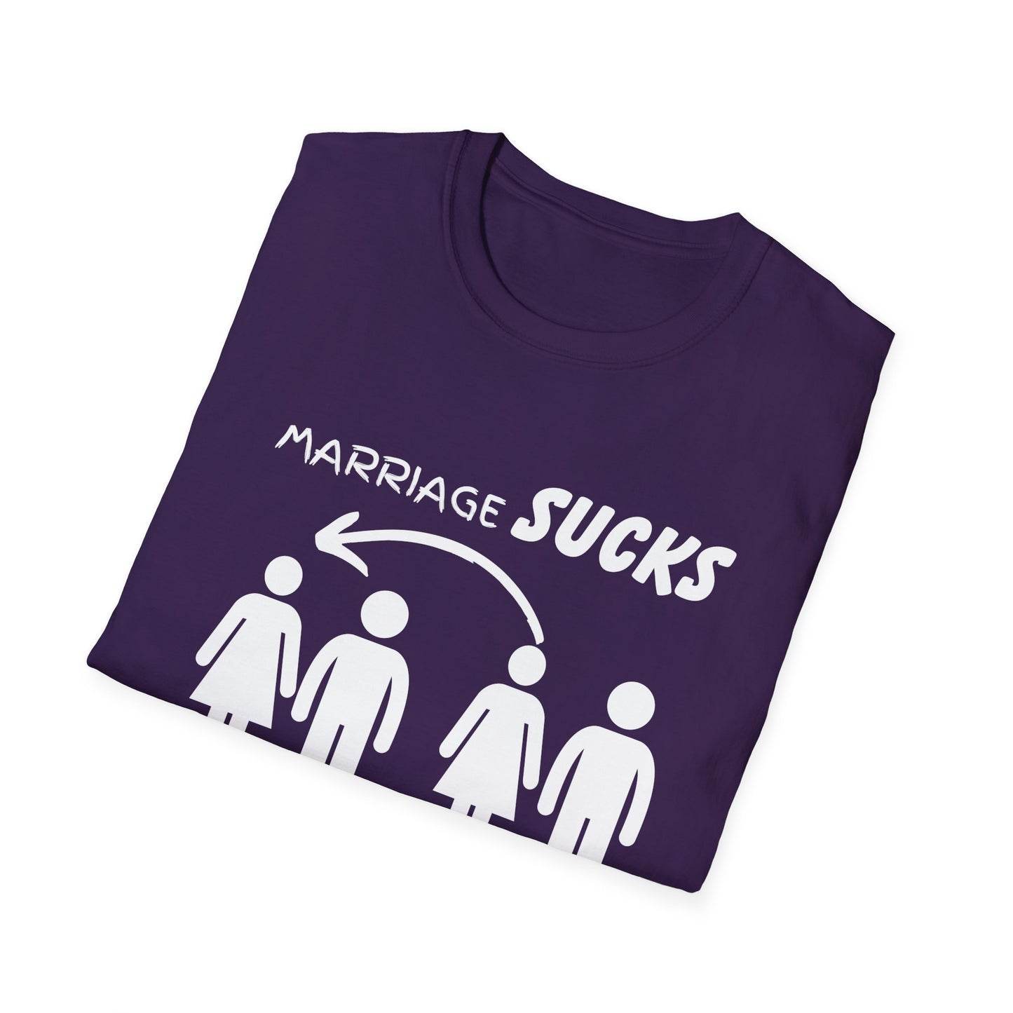 Marriage Sucks Swapping Helps Shirt, Adult Humor T-Shirt, Sarcastic Gift, Hilarious Tee for Adults, LGBT, LGBTQIA+