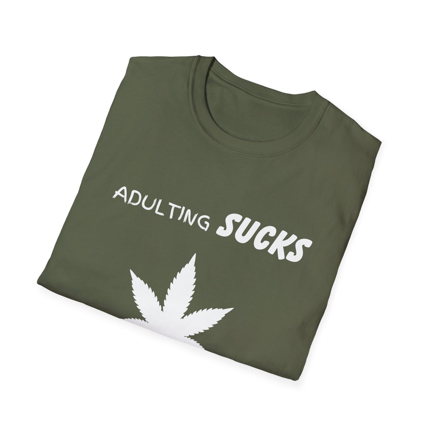 Adulting Sucks Weed Helps Shirt, Adult Humor T-Shirt, Sarcastic Gift, Hilarious Tee for Adults, Comedic Shirt for Stress Relief, Dope Shirt
