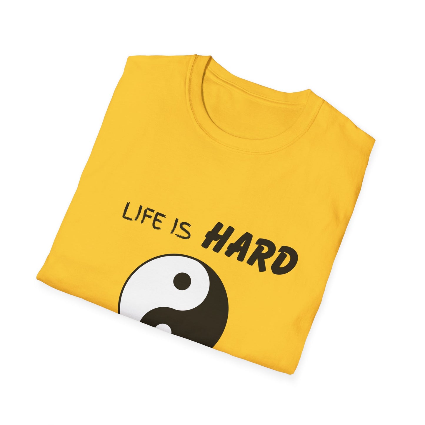 Life Is Hard Balance Helps T-Shirt, Life Balance Tee, Positive Quote Shirt, Relaxation Tee, Stress Relief Top, Yin Yang Shirt, Ying Yang Tee