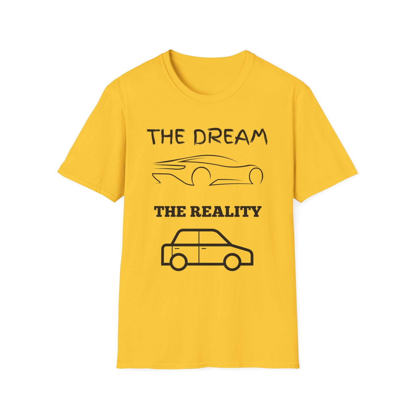 Sports Car Shirt, Dream Vs Reality Tee, Unisex Graphic Tshirt, Lightweight Tee for Men and Women, Gift For Men, Cart Enthusiast Shirt
