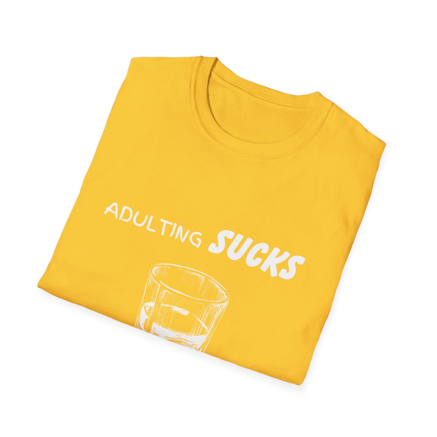 Adulting Sucks Whiskey Helps Shirt, Adult Humor T-Shirt, Sarcastic Gift, Hilarious Tee for Adults, Comedic Shirt for Stress Relief, Alcohol