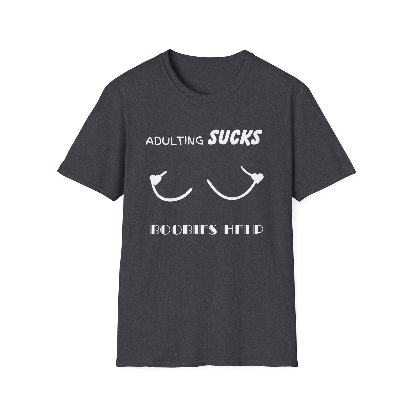 Adulting Sucks Boobies Help Shirt, Funny Adult Humor T-Shirt, Sarcastic Gift, Hilarious Tee for Adults, Comedic Shirt for Stress Relief