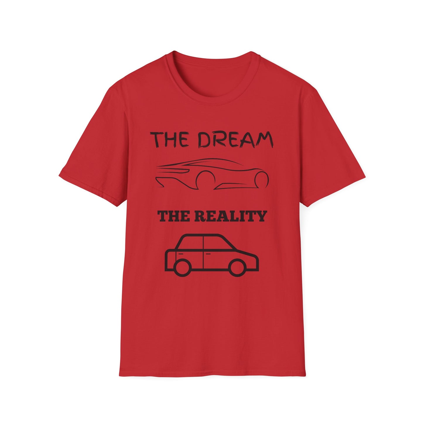 Sports Car Shirt, Dream Vs Reality Tee, Unisex Graphic Tshirt, Lightweight Tee for Men and Women, Gift For Men, Cart Enthusiast Shirt