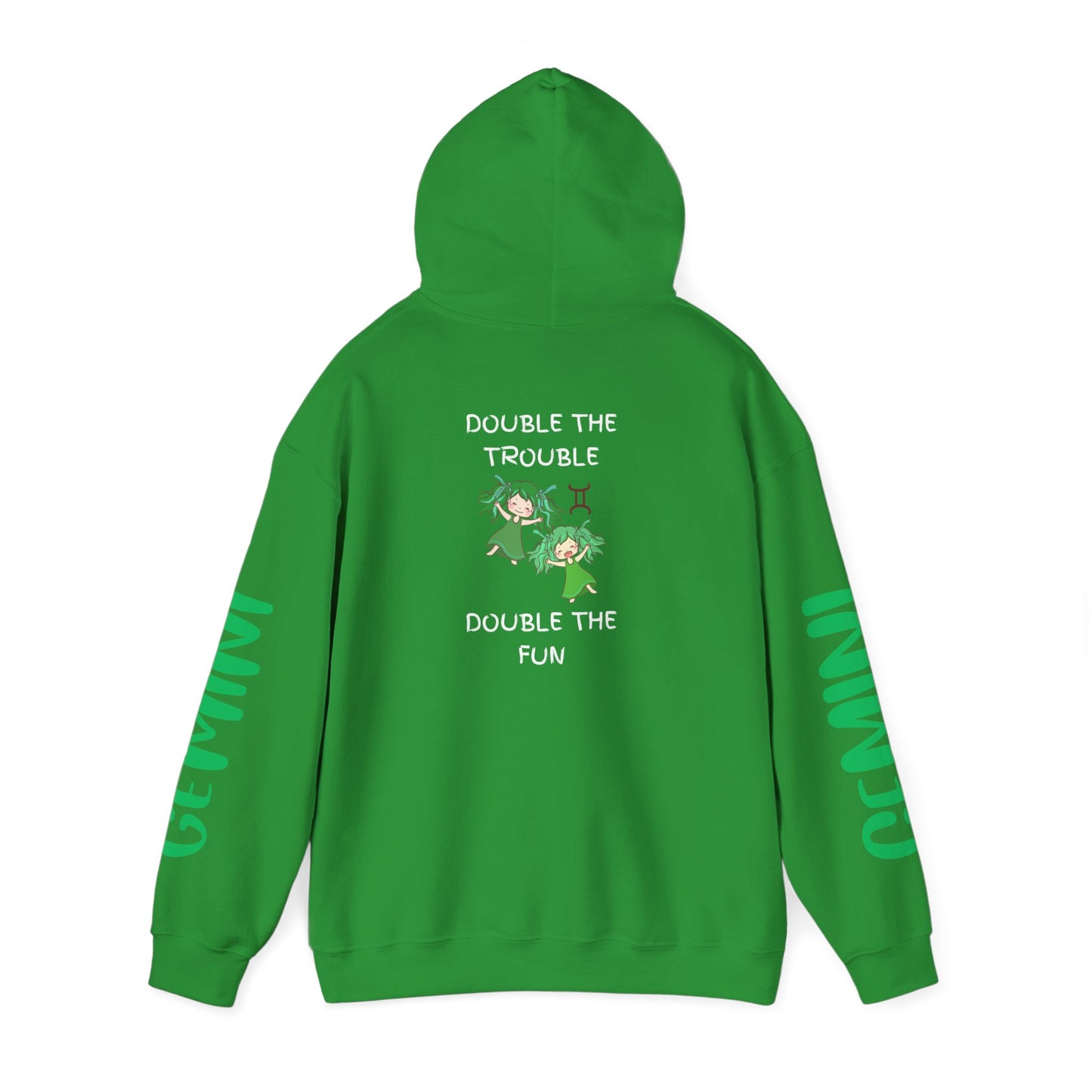 Gemini Double Trouble Fun Hoodie, Zodiac Gift, Astrology Pullover, Dual Personality Sweatshirt, Astrological Sign Apparel, Unique Apparel