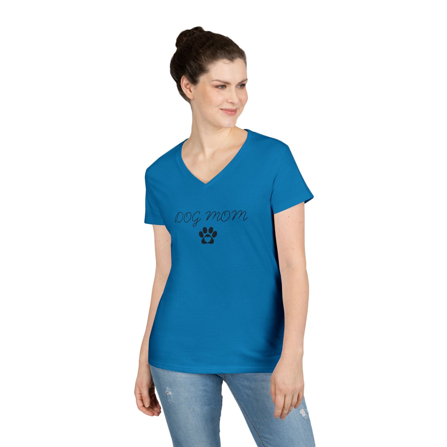 Dog Mom V-Neck T-Shirt