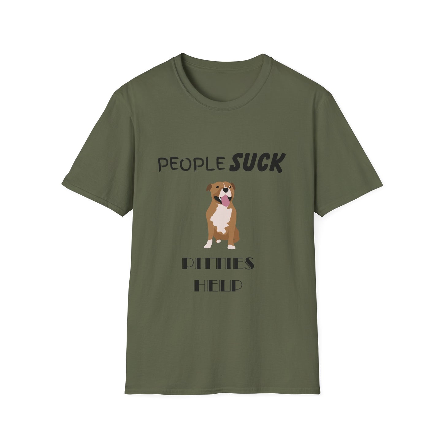 People Suck Pitties Help Unisex T-Shirt, Sarcastic Dog Lover Tee, Humorous Animal Graphic Top, Dog Rescue Shirt, Pet Owner Gift, Pit Bull