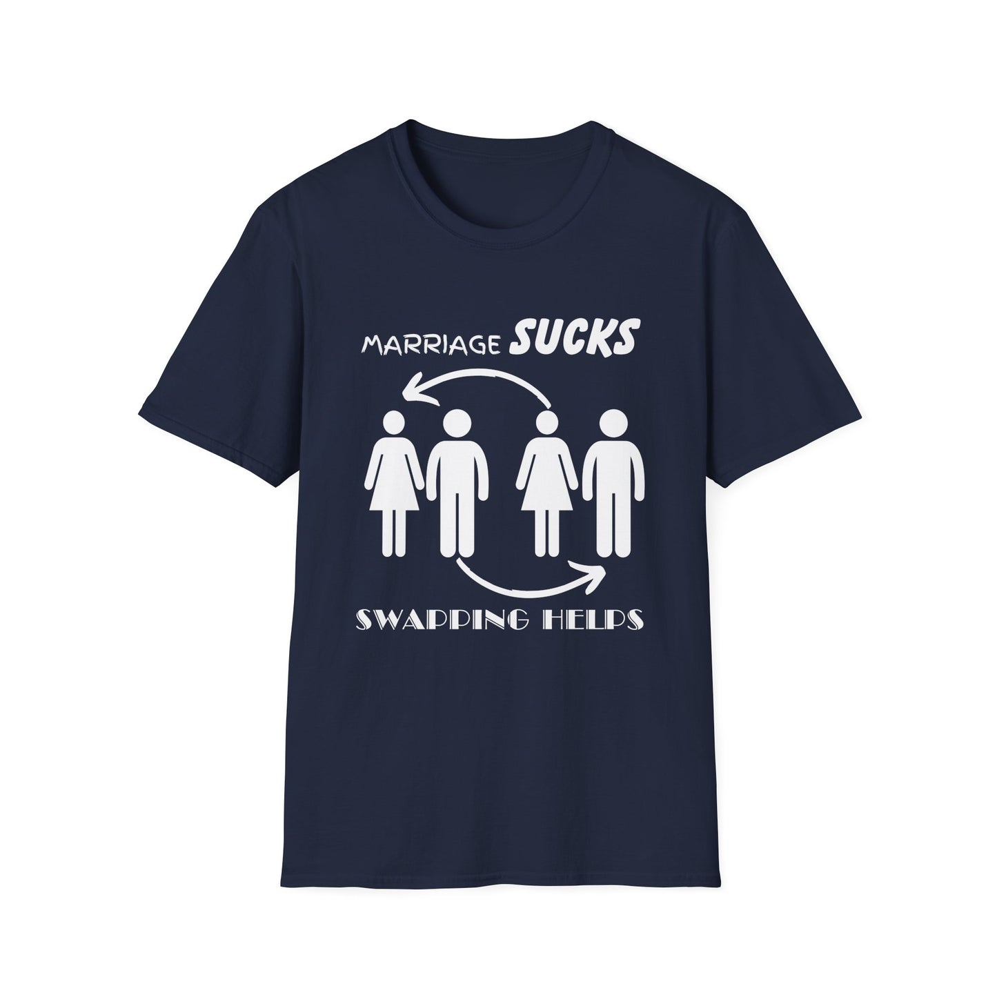 Marriage Sucks Swapping Helps Shirt, Adult Humor T-Shirt, Sarcastic Gift, Hilarious Tee for Adults, LGBT, LGBTQIA+