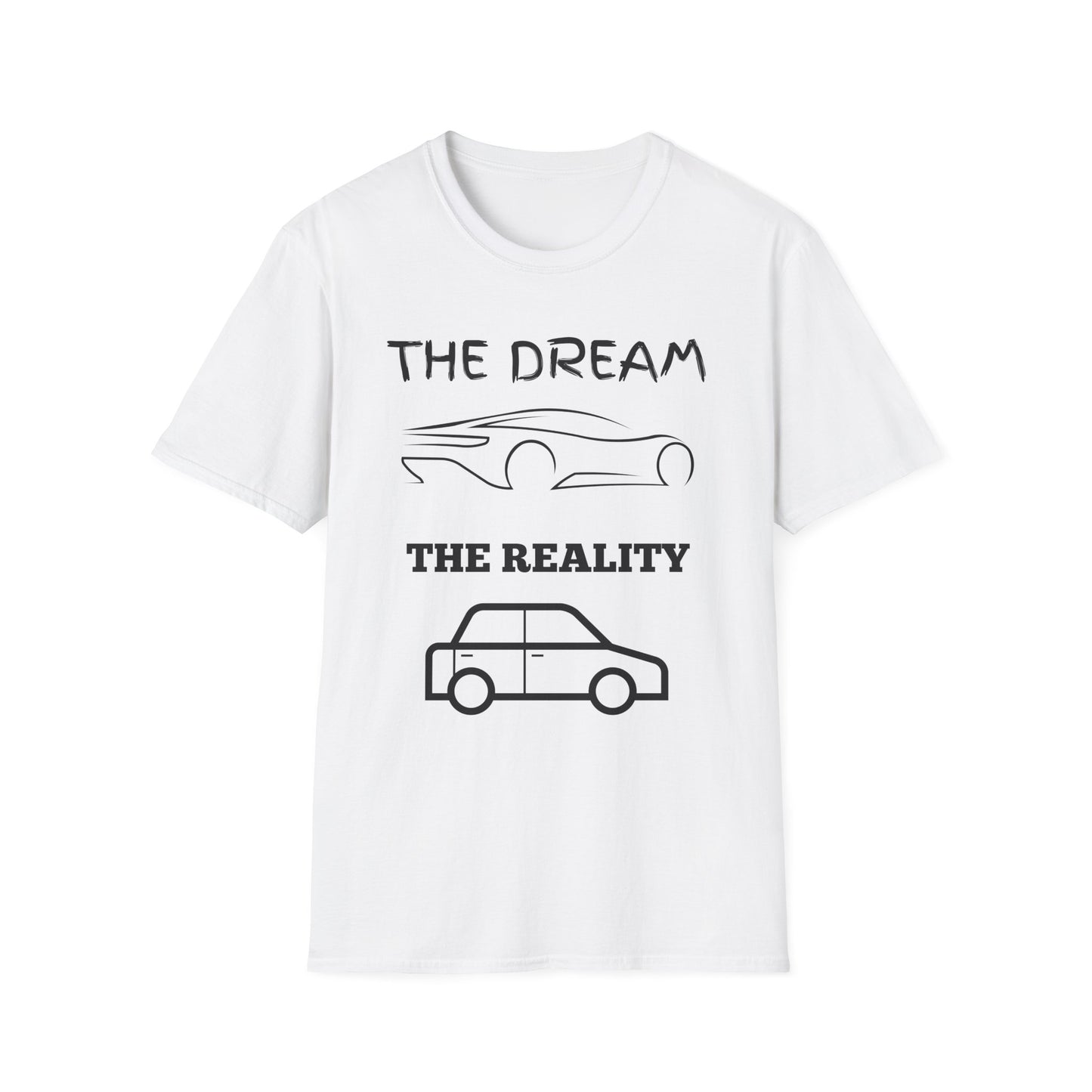 Sports Car Shirt, Dream Vs Reality Tee, Unisex Graphic Tshirt, Lightweight Tee for Men and Women, Gift For Men, Cart Enthusiast Shirt