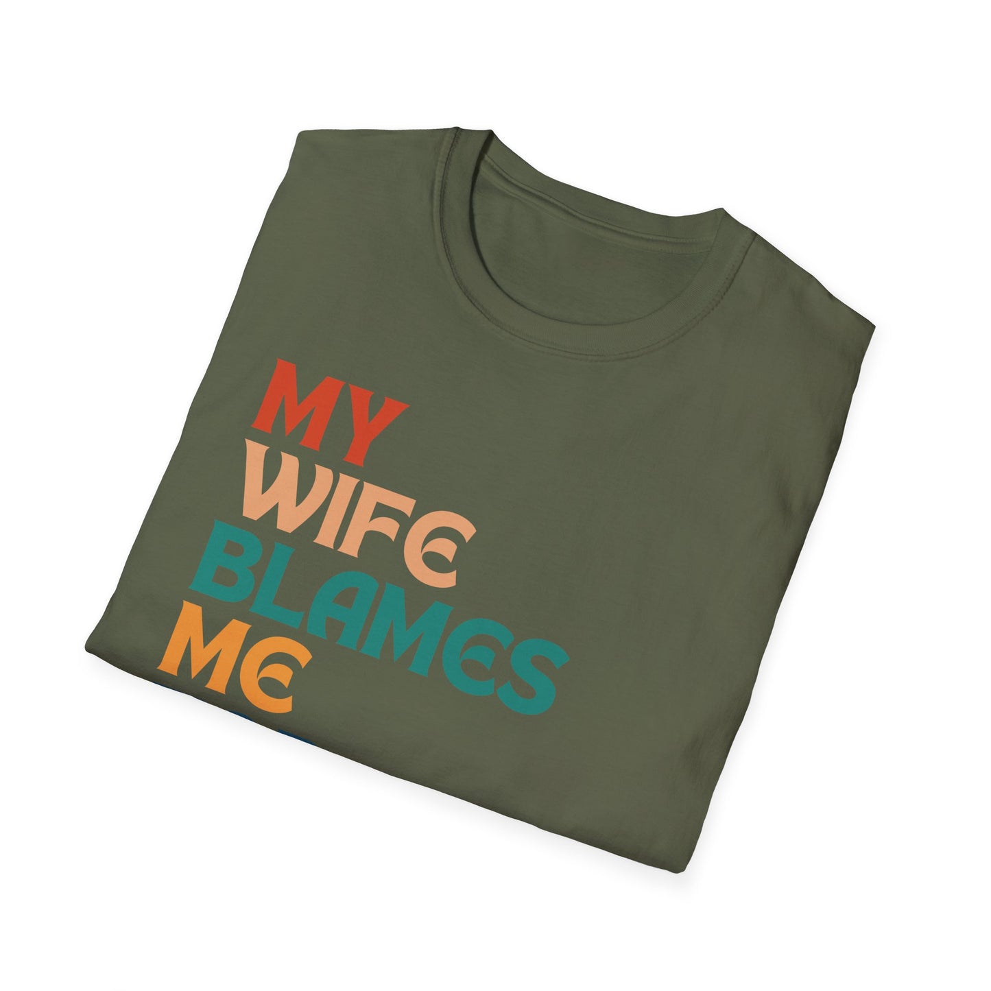 Retro Wife Blaming T-Shirt, Blame Game Tee, Vintage Spouse Accusation Top, Retro Shirt, Funny Marriage Relationship Gift, Couples Humor