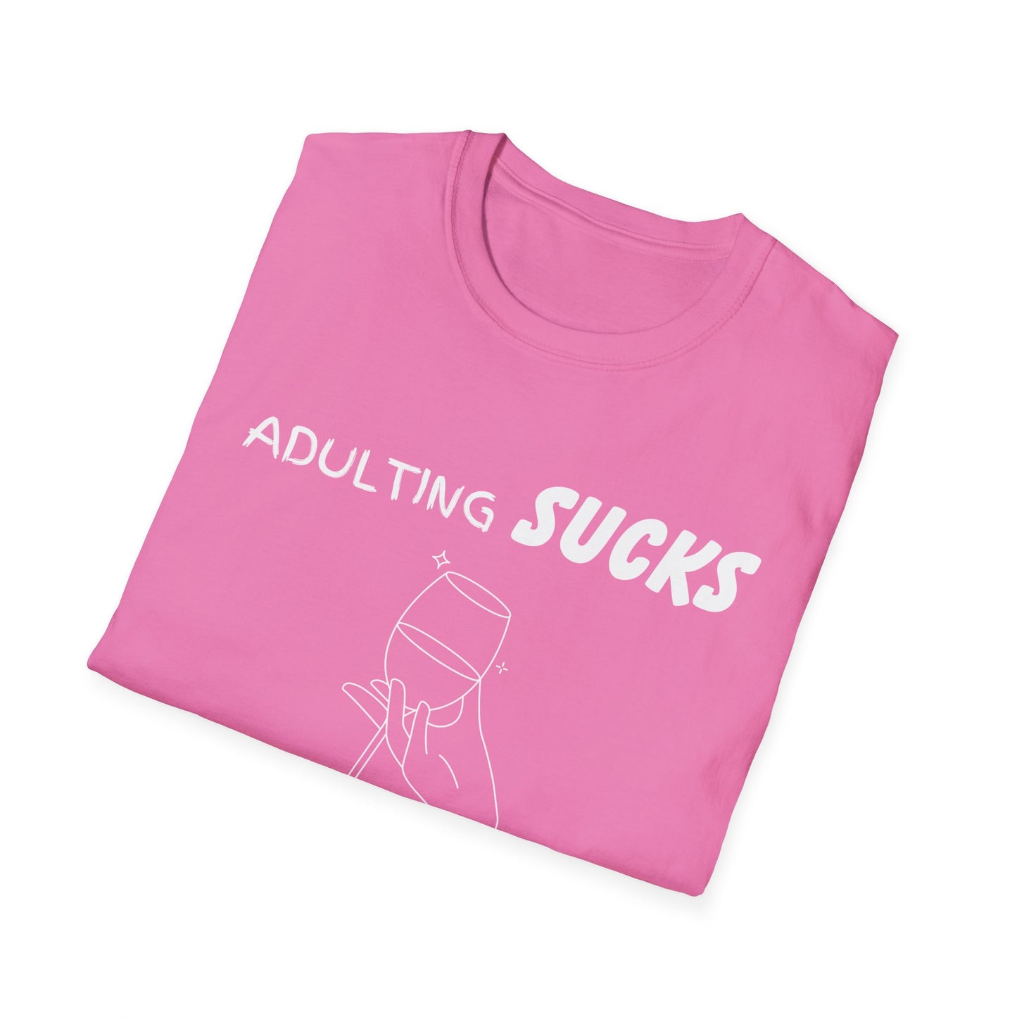Adulting Sucks Wine Helps Shirt, Adult Humor T-Shirt, Sarcastic Gift, Hilarious Tee for Adults, Drinking Shirt, Alcohol, Wine Shirt