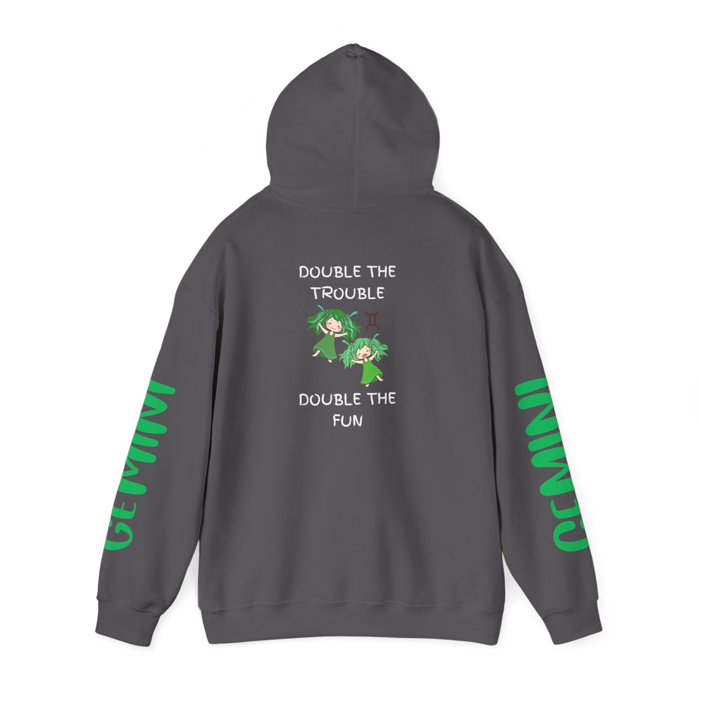 Gemini Double Trouble Fun Hoodie, Zodiac Gift, Astrology Pullover, Dual Personality Sweatshirt, Astrological Sign Apparel, Unique Apparel