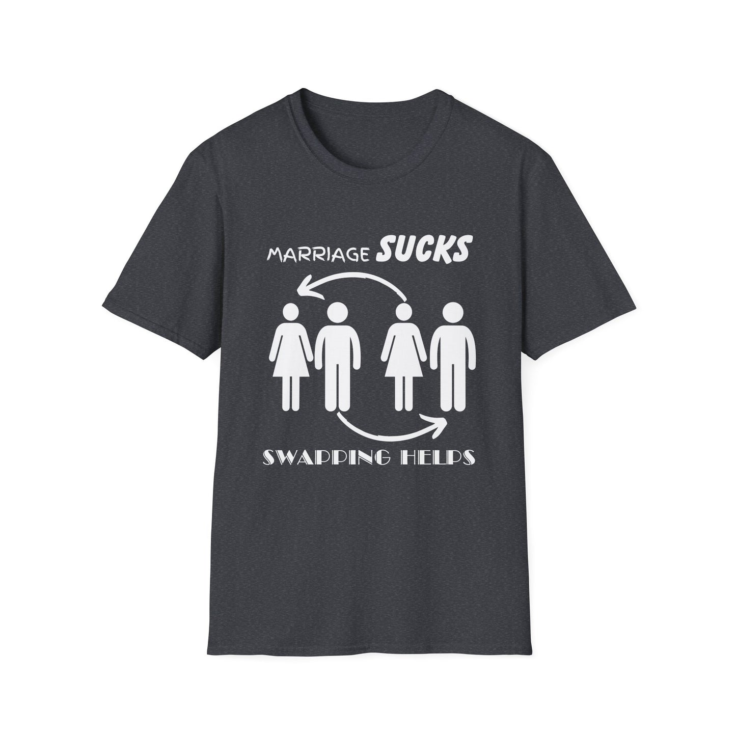 Marriage Sucks Swapping Helps Shirt, Adult Humor T-Shirt, Sarcastic Gift, Hilarious Tee for Adults, LGBT, LGBTQIA+