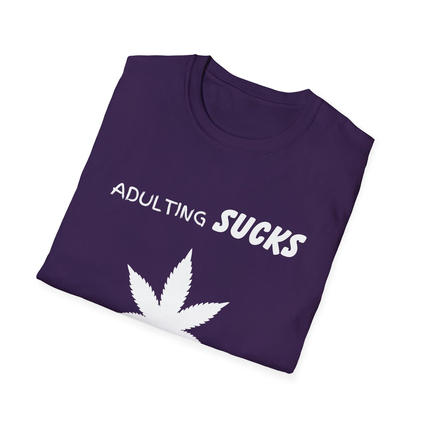Adulting Sucks Weed Helps Shirt, Adult Humor T-Shirt, Sarcastic Gift, Hilarious Tee for Adults, Comedic Shirt for Stress Relief, Dope Shirt
