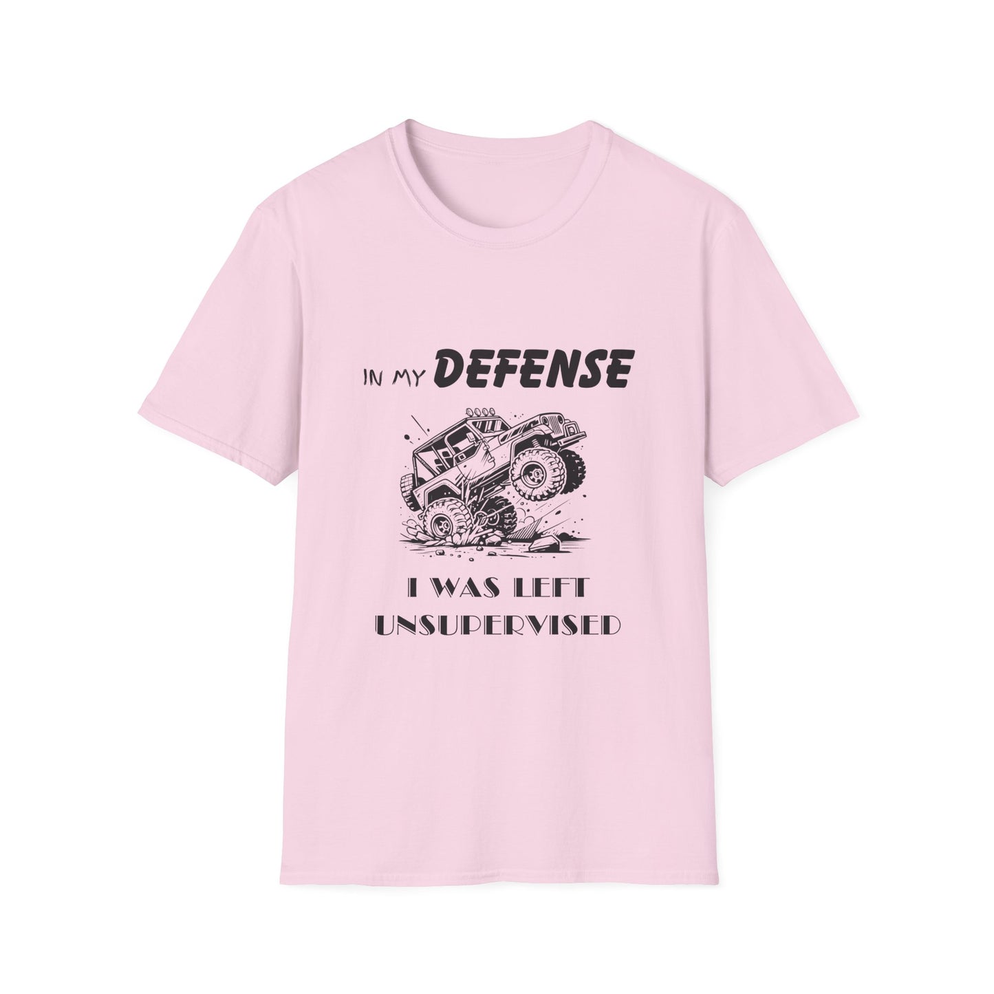 In My Defense I Was Left Supervised Style Unisex T-Shirt, Funny Graphic Tee, Vintage Inspired Top, Novelty T-Shirt, Humorous T-Shirt, Trucks