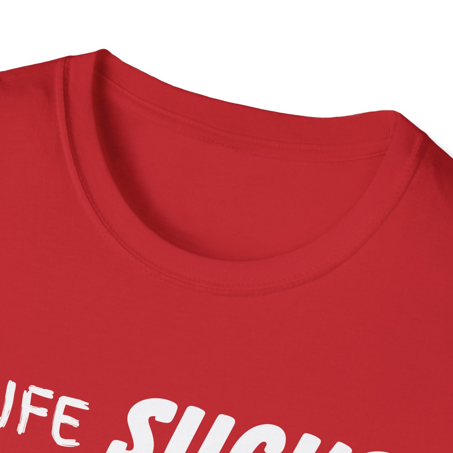 Life Sucks Golf Helps Unisex Softstyle T-Shirt, Funny Golfing Tee, Golf Lover Gift, Sarcastic Shirt, Golf Humor, Men Women Apparel, Outdoors