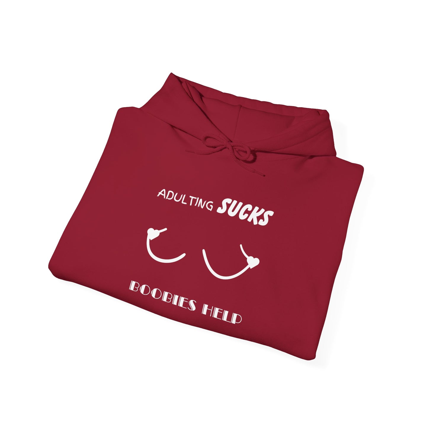 Adulting Sucks Boobies Help Hoodie, Funny Adulting Sweatshirt, Adulthood Humor Jumper, Boobies Make Things Better, Unisex Hooded Sweater