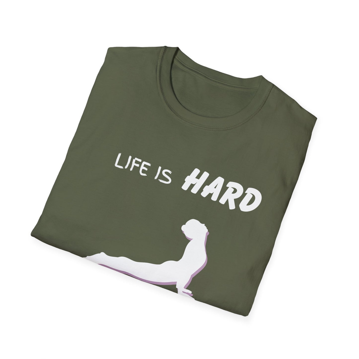 Life Is Hard Yoga Helps Unisex T-Shirt, Funny Yoga Tee, Peaceful Life Shirt, Yoga Lover Gift, Yoga Quote Top, Yogi Shirt, Gift For Yogis