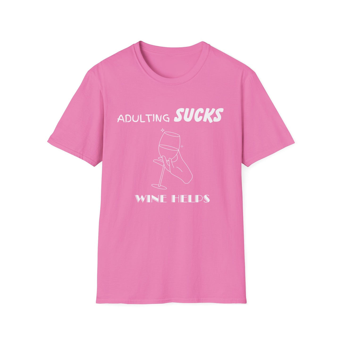 Adulting Sucks Wine Helps Shirt, Adult Humor T-Shirt, Sarcastic Gift, Hilarious Tee for Adults, Drinking Shirt, Alcohol, Wine Shirt