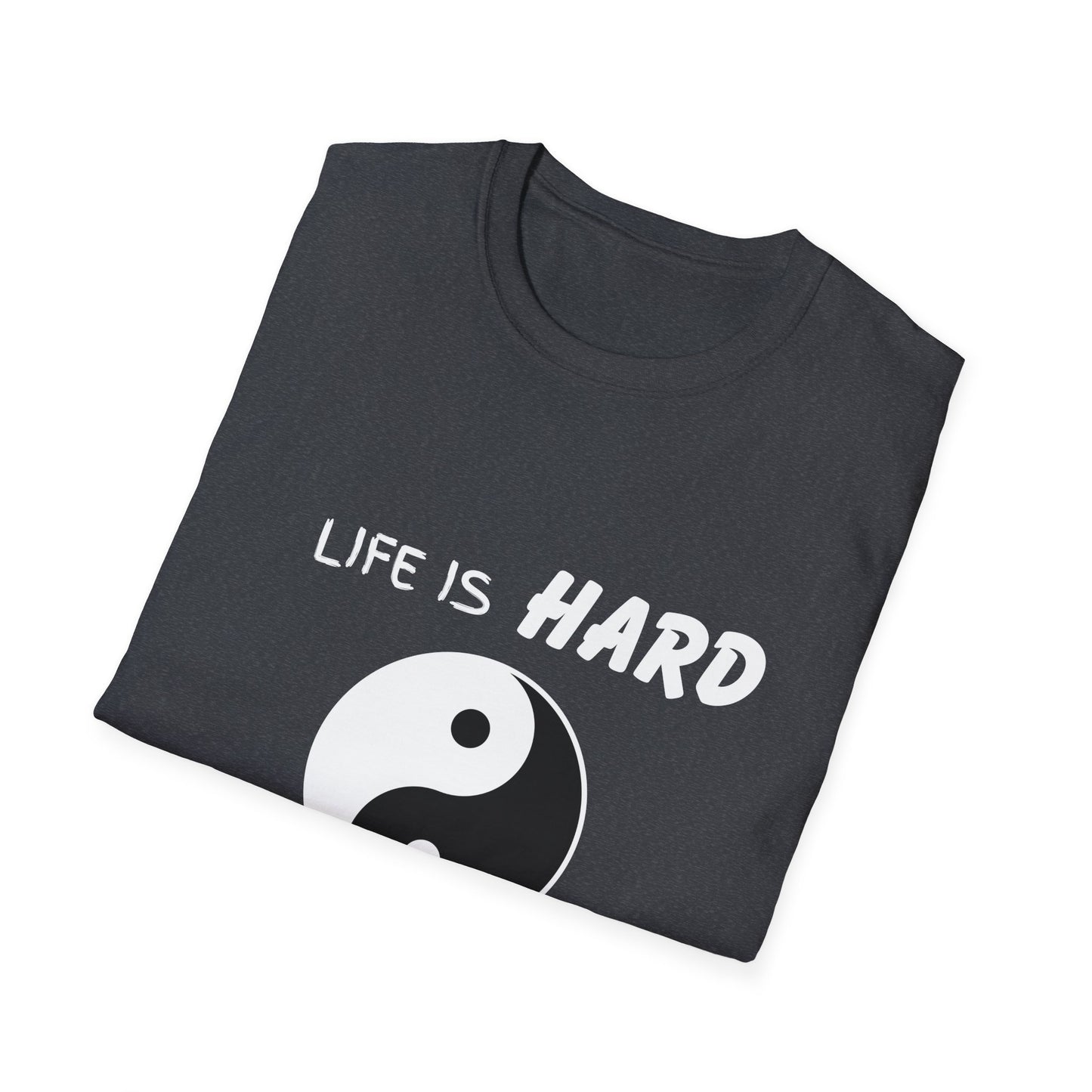 Life Is Hard Balance Helps T-Shirt, Life Balance Tee, Positive Quote Shirt, Relaxation Tee, Stress Relief Top, Yin Yang Shirt, Ying Yang Tee