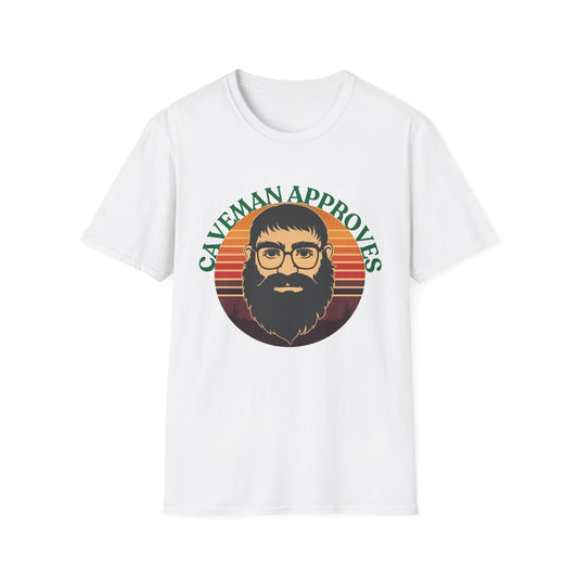 Caveman Approves T-Shirt, Funny Graphic Tee, Vintage Humor Shirt, Unisex Softstyle Tee, Sarcastic Caveman Shirt, Sophisticated Caveman